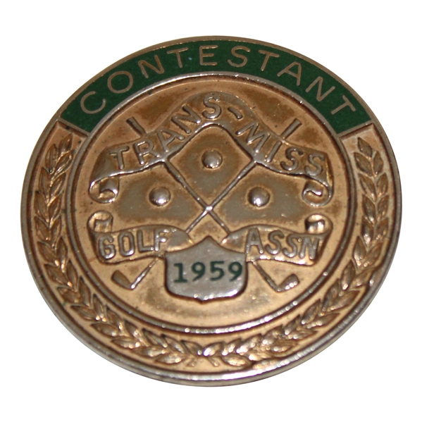 1959 Trans-Miss Contestant Badge Jack Nicklaus D. Beaman - Woodhill Country Club, Minn