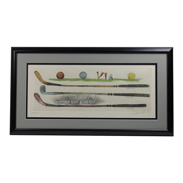 Golf Club & Ball Framed Art #306/350 Signed By Artist