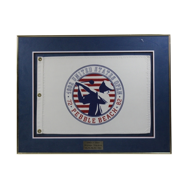 1992 US Open At Pebble Beach Framed Flag Display