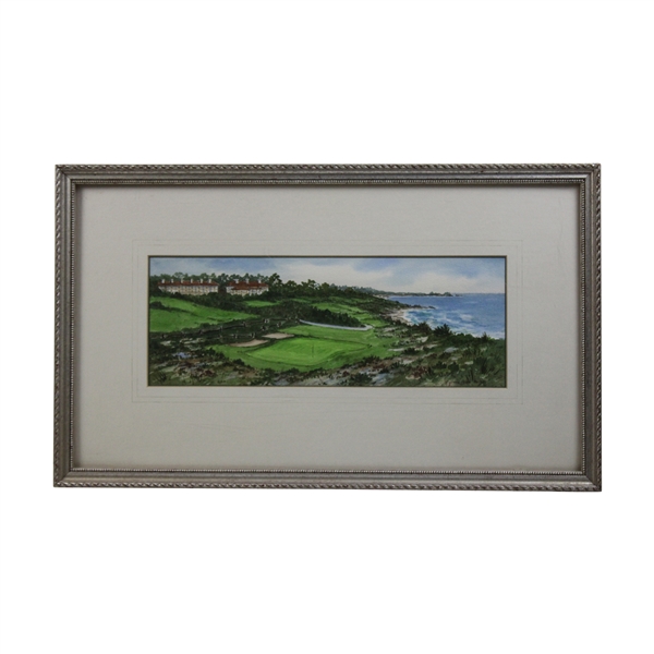 Original Watercolor Of The 16th Hole At Spanish Bay By Artist Judy Dawn Baird - Framed