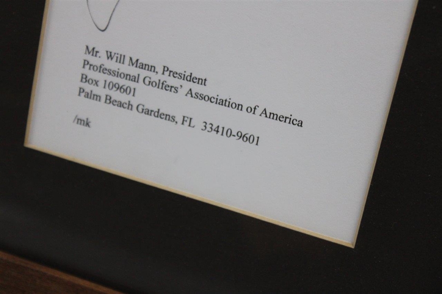 Jack Nicklaus Signed Typed Letter to Past PGA President Will Mann - 3/2/1999 JSA ALOA