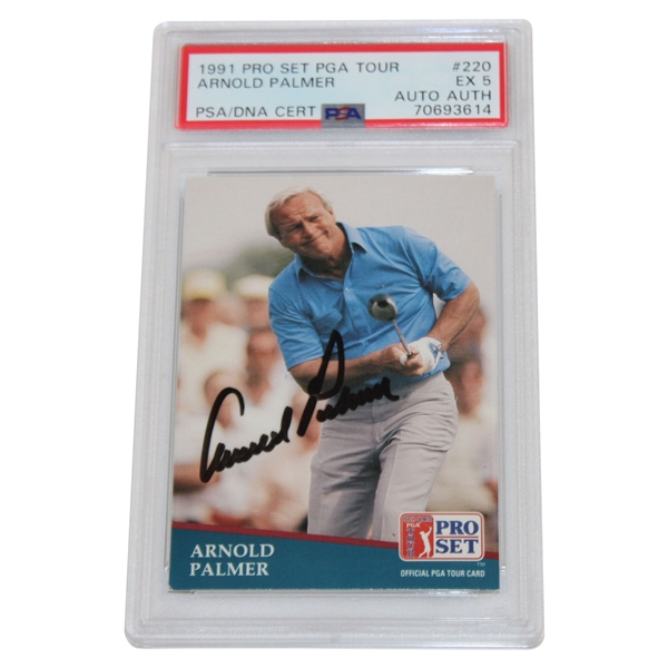 Arnold Palmer Signed 1991 Pga Pro Set Card #220 PSA/DNA Grade 5 #70693614