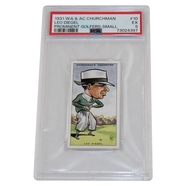 1931 Wa & Ac Churchman Prominent Golfers Small Leo Diegel Card #10 PSA Grade 5 #73024397