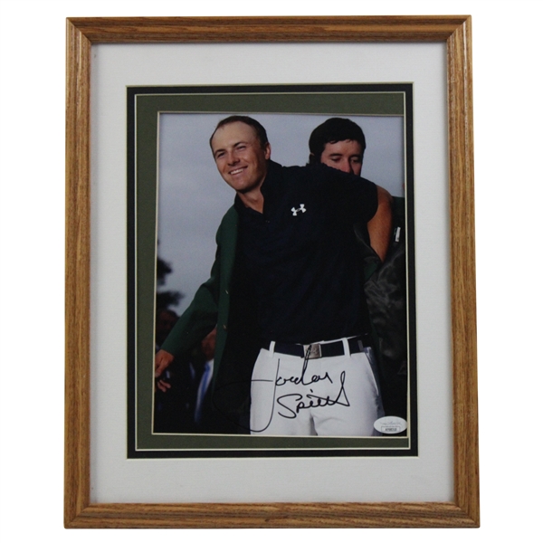 Jordan Spieth Signed Receiving Green Jacket Magazine Page - Framed JSA #AF68310