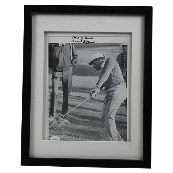Charlie Sifford Signed Chip Shot with Cigar in Mouth Magazine Page - Framed JSA #AO45743