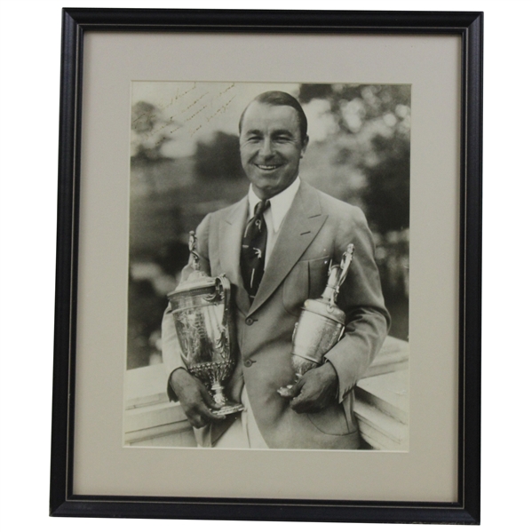 Gene Sarazen Signed & Inscribed 1939 Photo 1939 - Framed JSA ALOA