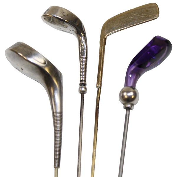 Four Golf Club Themed Hat Pins