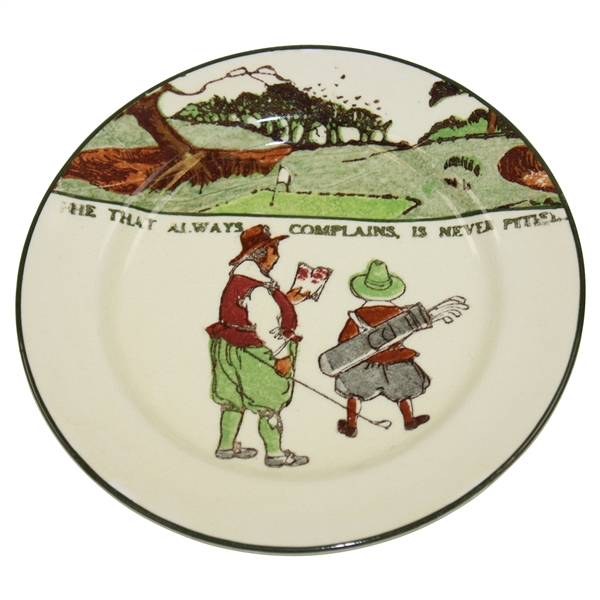 Royal Doulton He That Always Complains, Is Never Pittied Porcelain Golf Saucer Plate 