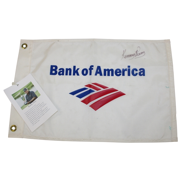 Kenny Perry Signed Bank Of America Screen Flag JSA ALOA