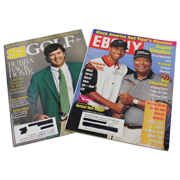 Tiger & Earl Woods July 1997 Ebony Magazine & SI Golf Magazine W/ Bubba Watson On The Cover