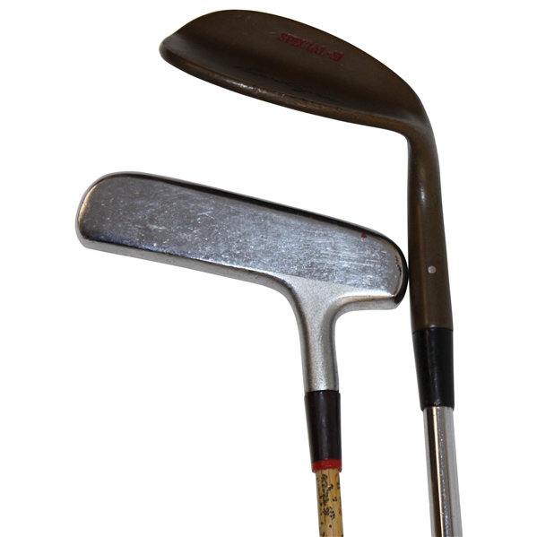 Ben Hogan Brass Alloy Sand Wedge & AG Spalding Cash-In Putter w/Leather Paddle Grip