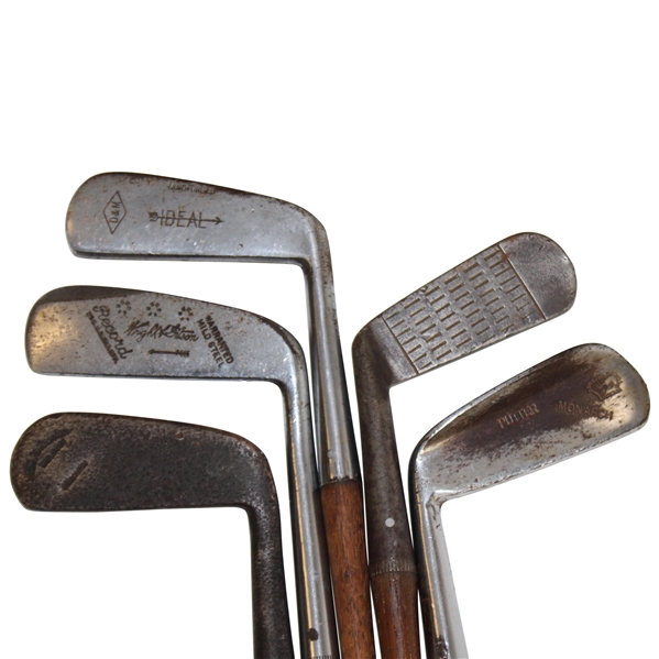 Lot of Five (5) Wooden Shaft Putters