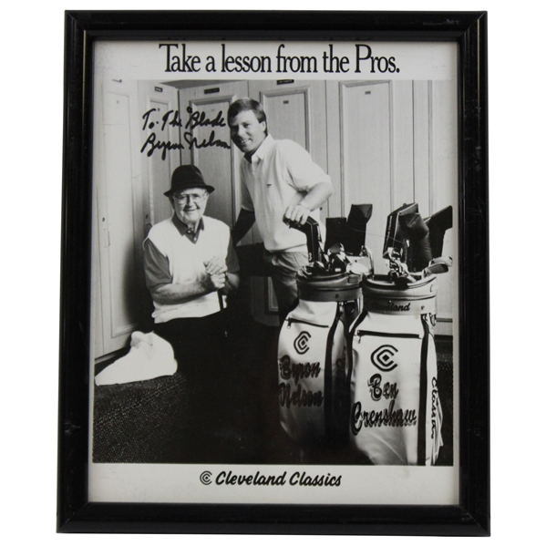 Byron Nelson signed Cleveland Classics Framed Promotional Photo JSA ALOA