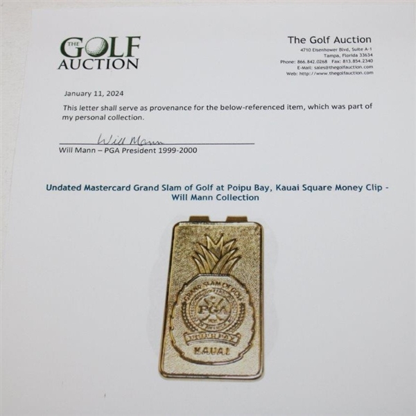 Undated Mastercard Grand Slam of Golf at Poipu Bay, Kauai Square Money Clip - Will Mann Collection