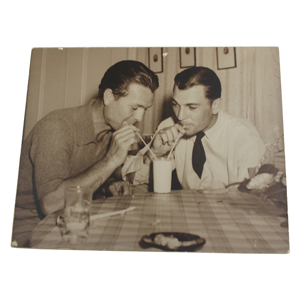 Jimmy Demaret & Ben Hogan Drinking A Milkshake Photo