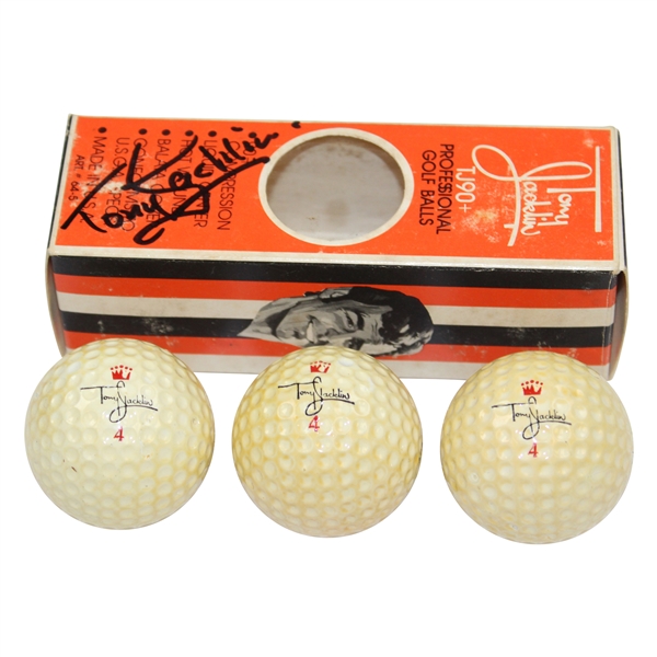 Tony Jacklin Signed Sleeve of Three (3) Tony Jacklin Signature Logo Golf Balls JSA ALOA