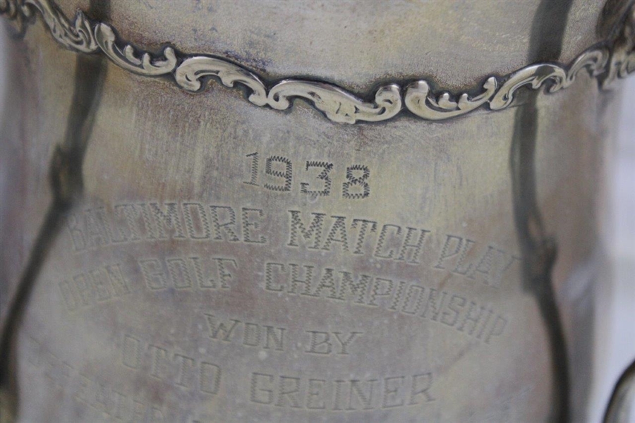 1938 Baltimore Match Play Open Golf Championship Trophy Won By Otto Greiner