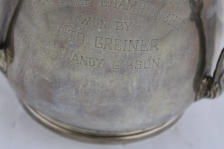 1938 Baltimore Match Play Open Golf Championship Trophy Won By Otto Greiner