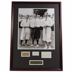 Bobby Jones, Sarazen & Armour 1929 US Open Winged Foot Photo w/Signatures Framed JSA ALOA