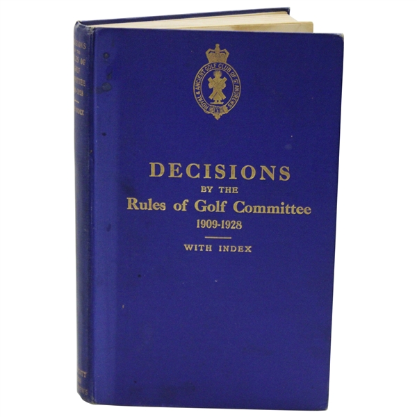c.1930 Decisions by the Rules of Golf Committee 1909-1928 with Index Book - Revised Edition