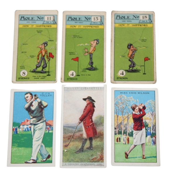 Lot of Six (6) Cigarette Golf Cards