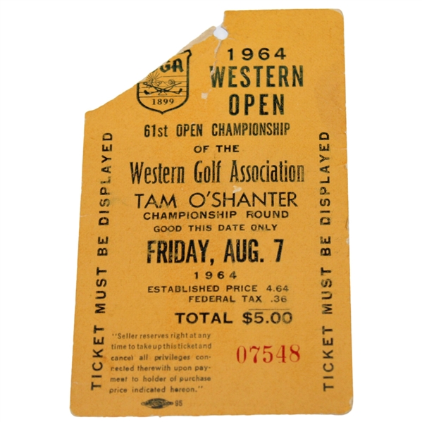 1964 Western Open Friday Ticket #07548