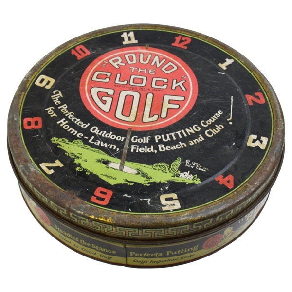 c.1927 'Round the Clock Golf' Home Putting Game in Original Tin Box