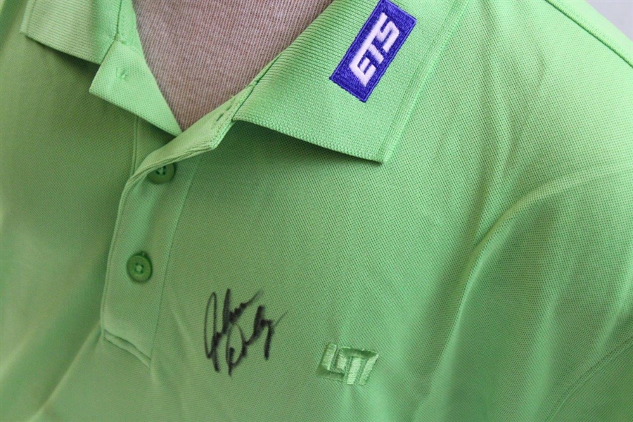John Daly Signed Personal Green Loudmouth Shirt w/Sponsors 2XL JSA ALOA