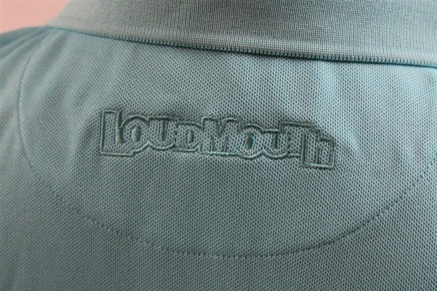 John Daly Signed Personal Loudmouth Aqua Blue Shirt w/Sponsors 2XL JSA ALOA