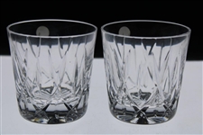 Two (2) Augusta National Golf Club Glass Masters Logo Rocks Glasses - Handmade in Ireland