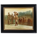 Original Harry Vardon & Ted Ray in 1898 Open Oil Painting Vardon & Ray By Artist Robert Fletcher