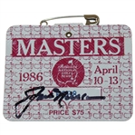 Jack Nicklaus Signed 1986 Masters Tournament SERIES Badge #X6868 JSA ALOA