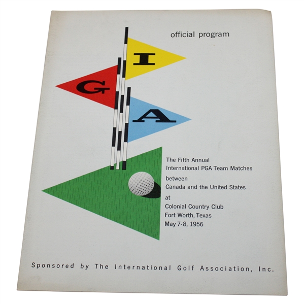 1956 International PGA Team Matches at Colonial CC Official Program