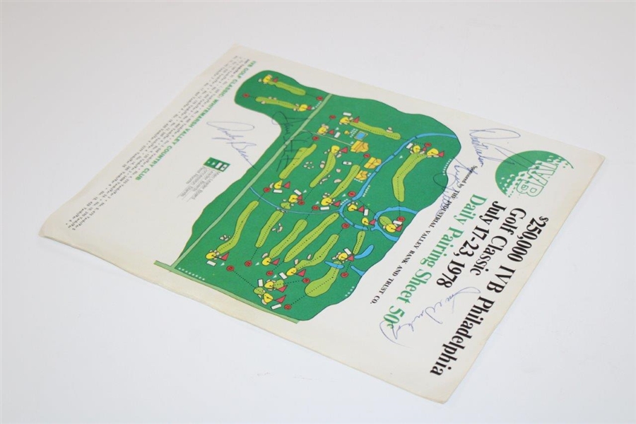 Weiskopf, Littler & Graham Signed 1978 Philadelphia Golf Classic Pairing Sheet JSA ALOA