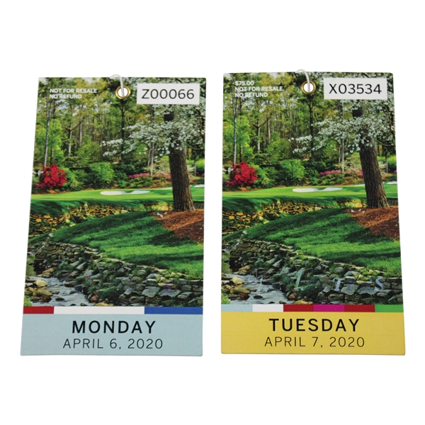 Two 2020 Masters Tournament Practice Round Tickets (Monday & Tuesday) 