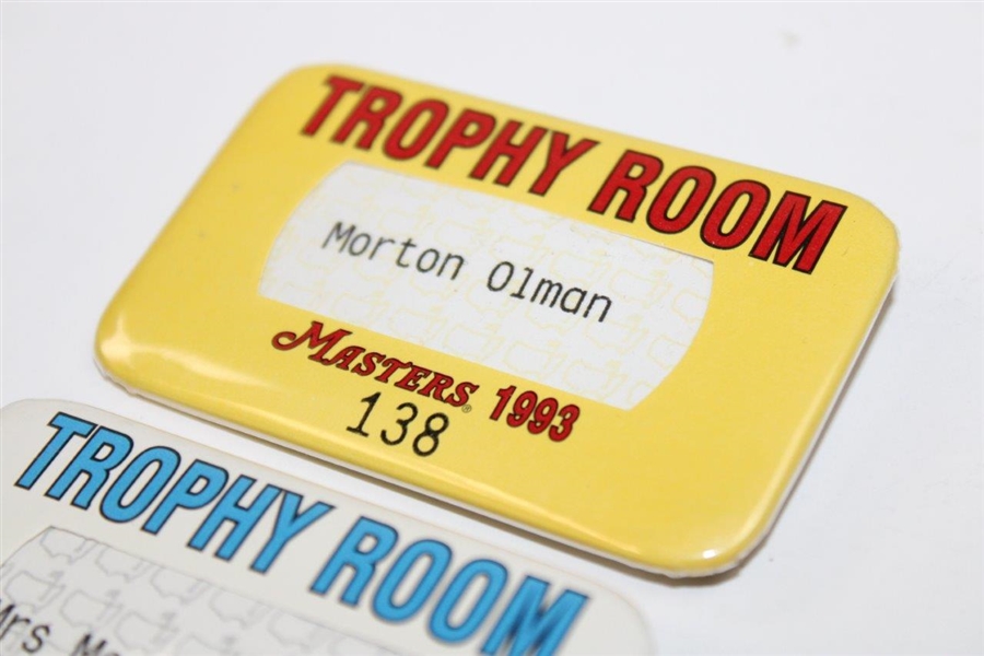 1990, 1992 & 1993 Masters Tournament Trophy Room Badges - Olman