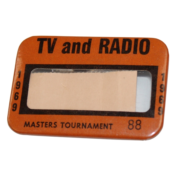 1969 Masters Tournament TV and Radio Badge #88