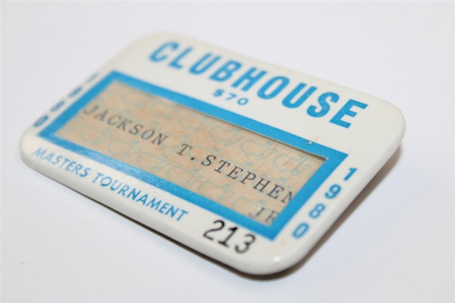 1980 Masters Tournament Clubhouse Badge #213