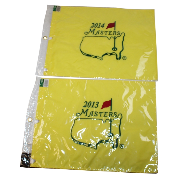 2013 & 2014 Masters Tournament Embroidered Flags in Original Packaging