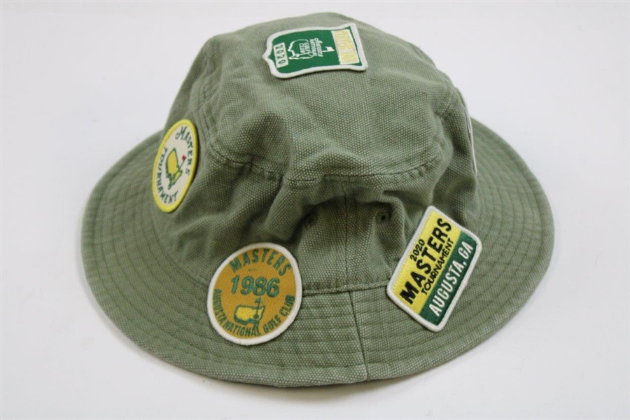 2020 Masters Tournament Patches Collage Olive Bucket Hat - Size L/XL