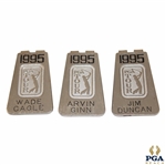 Three (3) 1995 PGA Tour Member Money Clips/Badges - Cagle, Ginn & Duncan