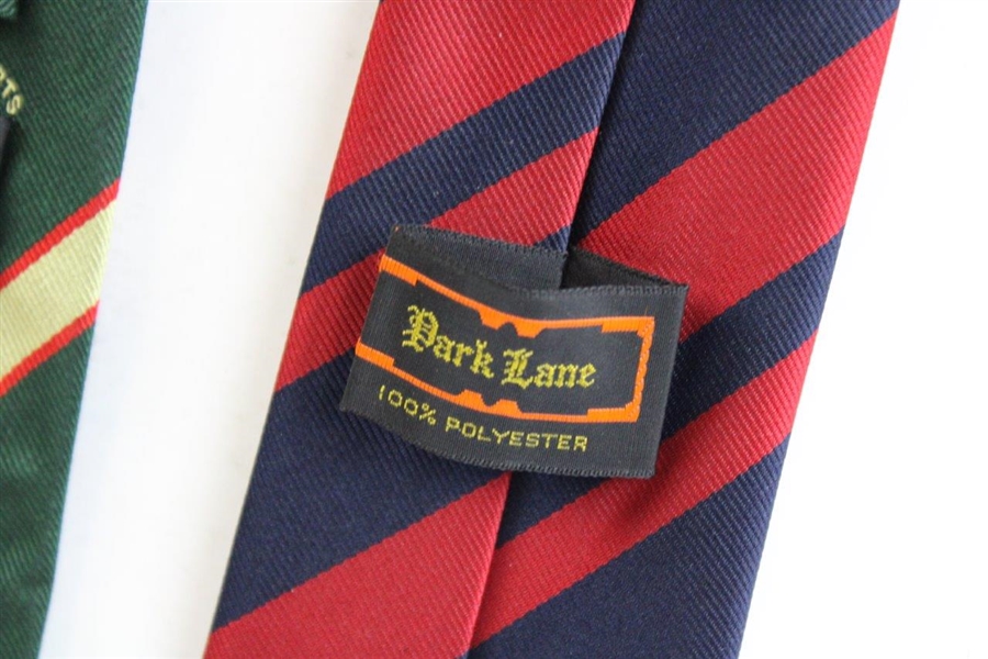 Three (3) Golf Neck Ties - Crown, South Herts, Striped (Navy/Green/Red)
