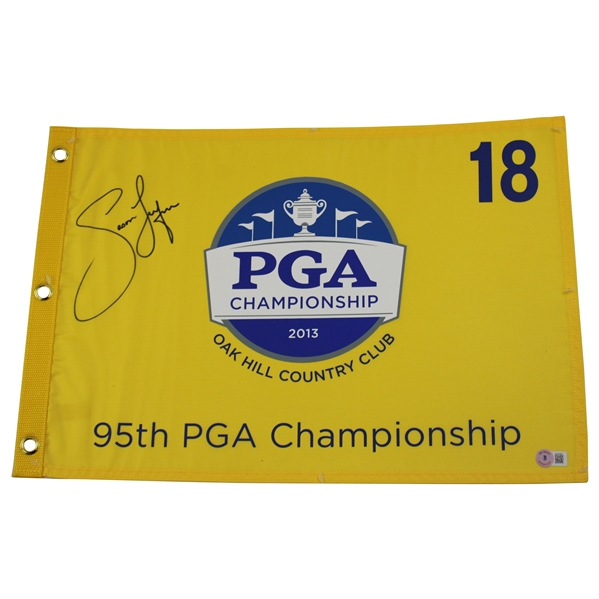 Jason Dufner Signed 2013 PGA Championship at Oak Hill CC Screen Flag Beckett #BL67053