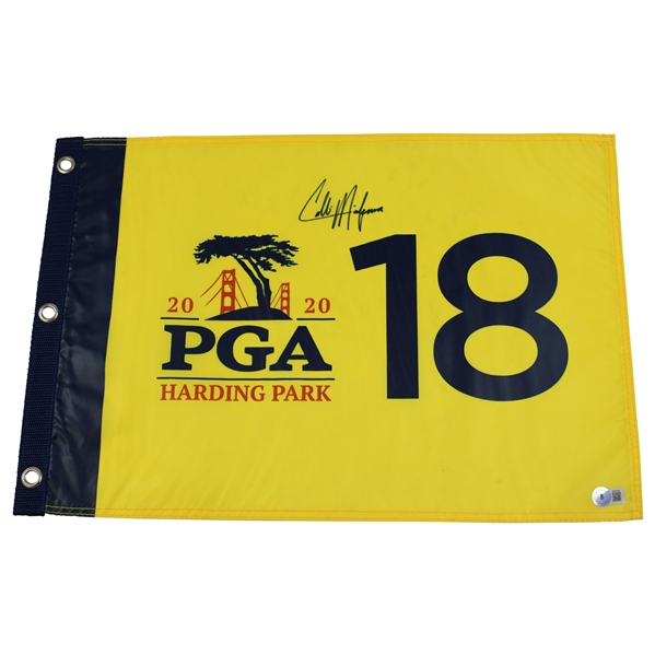 Collin Morikawa Signed 2020 PGA Championship at Harding Park Screen Flag Beckett #BL67063
