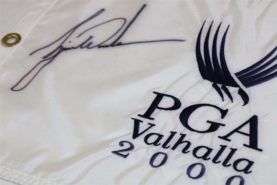 Tiger Woods Signed 2000 PGA Championship at Valhalla Embroidered Flag JSA ALOA