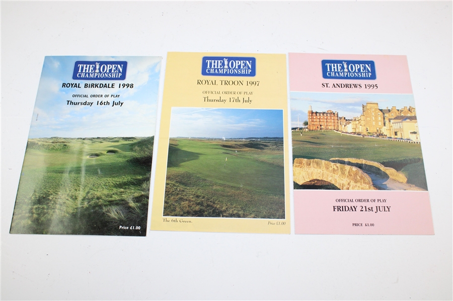 1985, 1989, 1995, 1997, & 1998 OPEN Championship Official Order Of Play