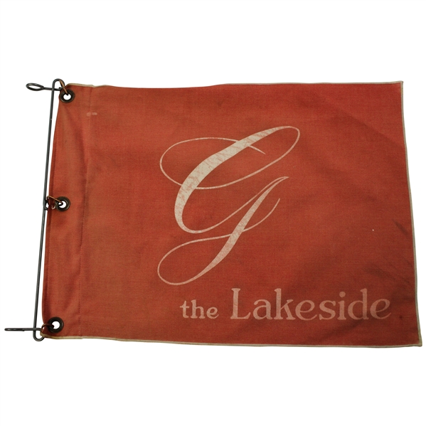 Classic Greenbrier 'The Lakeside' Silk-screened Peach & White Course Used Flag 