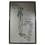 Jack Nicklaus Oversize Golf Course Aerial View Map Facsimile Signed - Framed