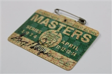 Gary Player Signed 1974 Masters Tournament SERIES Badge #7906 JSA ALOA
