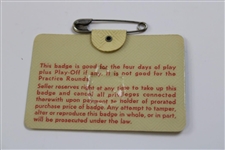 Gary Player Signed 1974 Masters Tournament SERIES Badge #7906 JSA ALOA